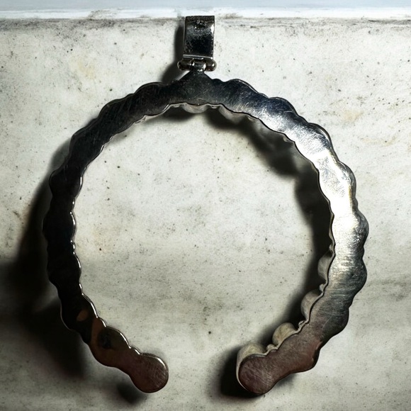 Turquoise Sterling Silver Naja Pendant - Picture 5 of 11